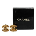 Chanel CC Logo Quilted Earrings Gold Plated — view 4