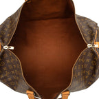 Louis Vuitton Monogram Keepall Bandouliere 60 Boston Bag 2-Way Brown Leather — view 8