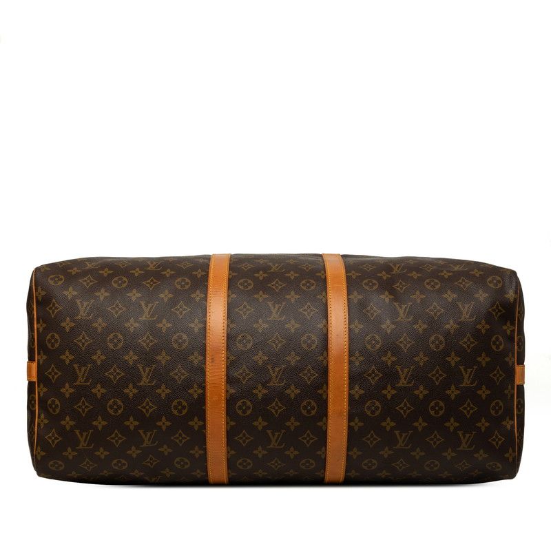 Louis Vuitton Monogram Keepall Bandouliere 60 Boston Bag 2-Way Brown Leather — view 3