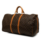 Louis Vuitton Monogram Keepall Bandouliere 60 Boston Bag 2-Way Brown Leather — view 2