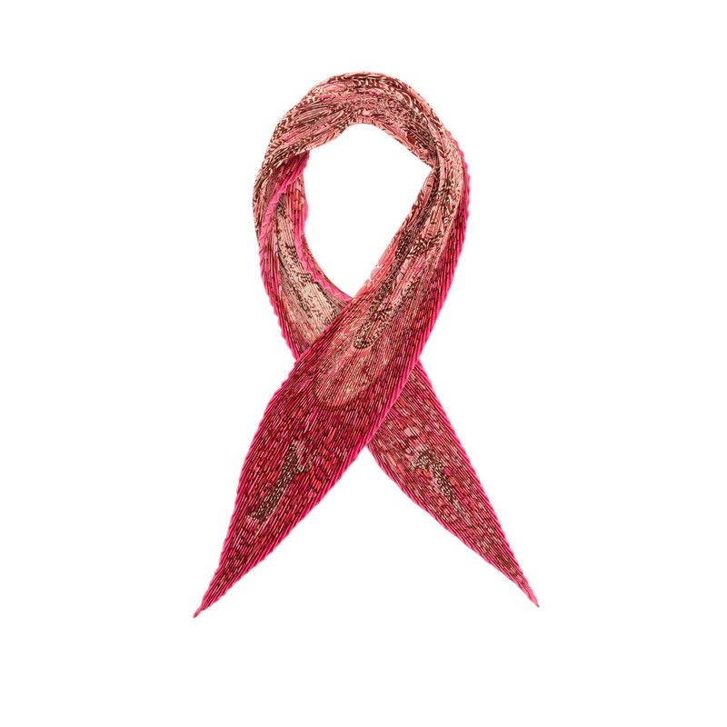 Hermes Carre la Legende du Poisson Corail Coral and Fish Legend Pleats Scarf — view 2