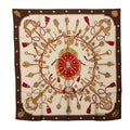 Hermes Carre 90 les Cles Key Scarf Beige Multicolor Silk