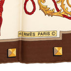 Hermes Carre 90 les Cles Key Scarf Beige Multicolor Silk — view 6