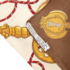 Hermes Carre 90 les Cles Key Scarf Beige Multicolor Silk — view 7