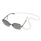 Chanel Pearl Code Butterfly Frame Sunglasses Black 59 Eyewear