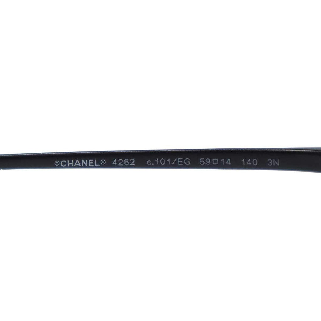 Chanel Pearl Code Butterfly Frame Sunglasses Black 59 Eyewear — view 6