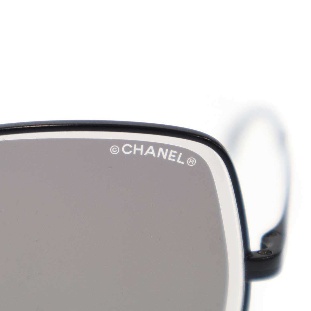 Chanel Pearl Code Butterfly Frame Sunglasses Black 59 Eyewear — view 8