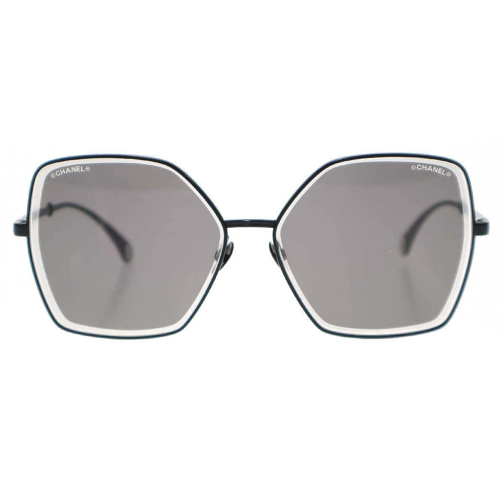 Chanel Pearl Code Butterfly Frame Sunglasses Black 59 Eyewear — view 3