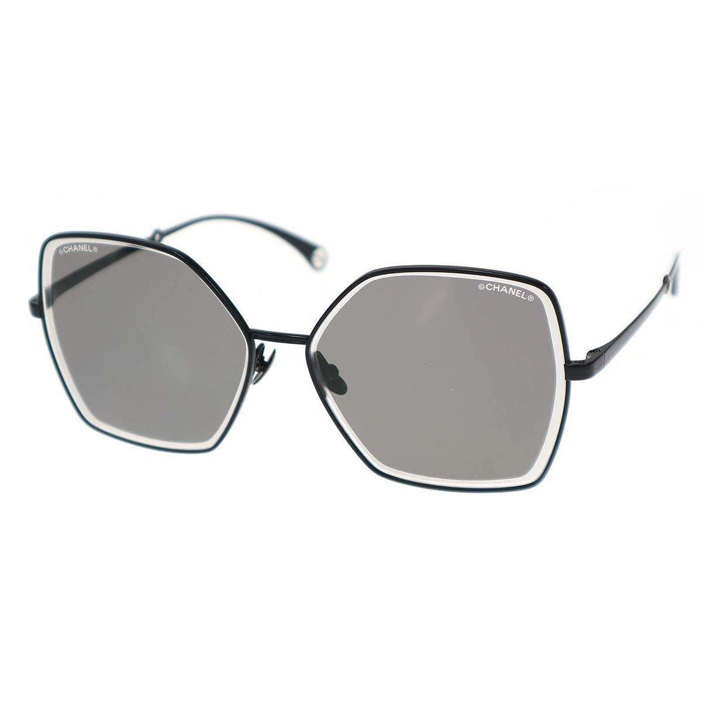 Chanel Pearl Code Butterfly Frame Sunglasses Black 59 Eyewear — view 2