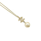 Chanel Necklace CC Logo Faux Pearl Gold