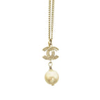 Chanel Necklace CC Logo Faux Pearl Gold — view 5