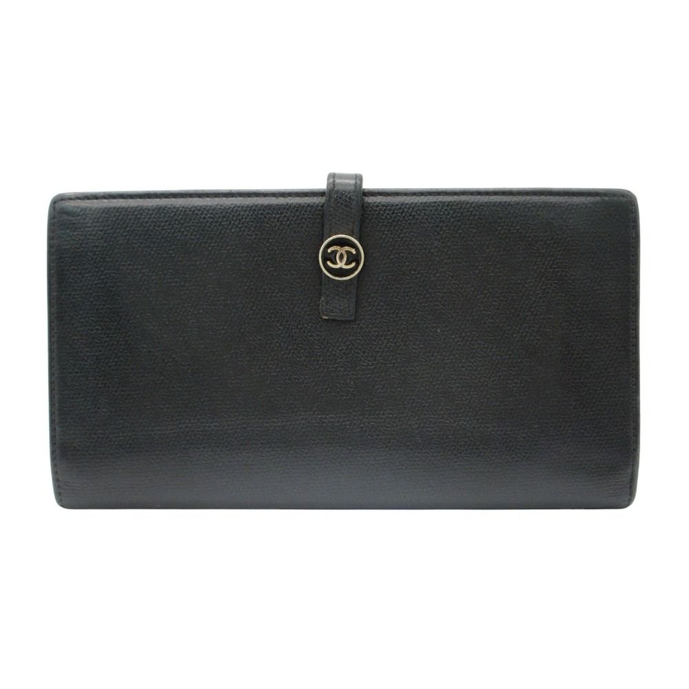 Chanel Wallet CC Logo Button Hook Black