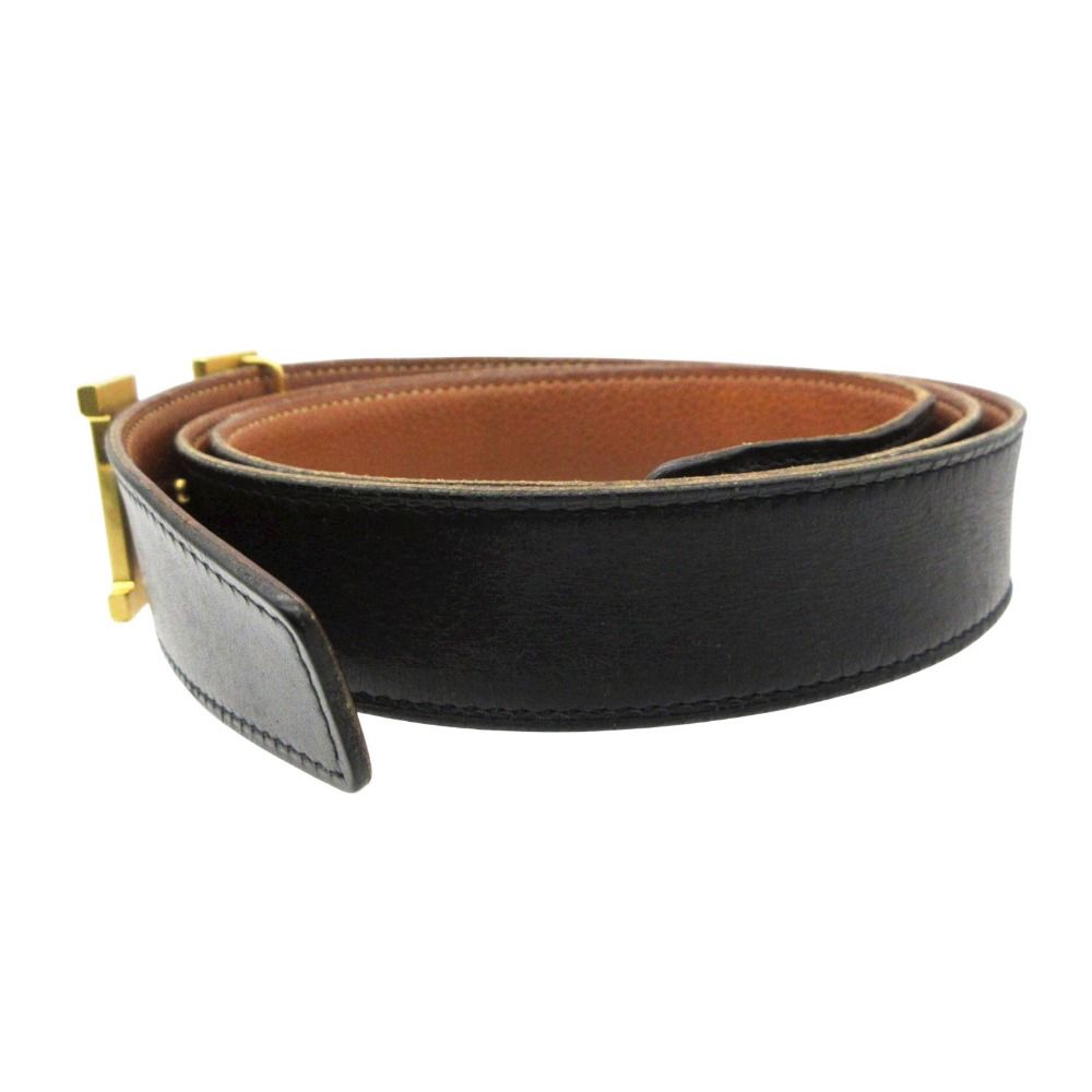 Hermes Belt Constance Reversible Logo Buckle Gold Black 95 — view 3