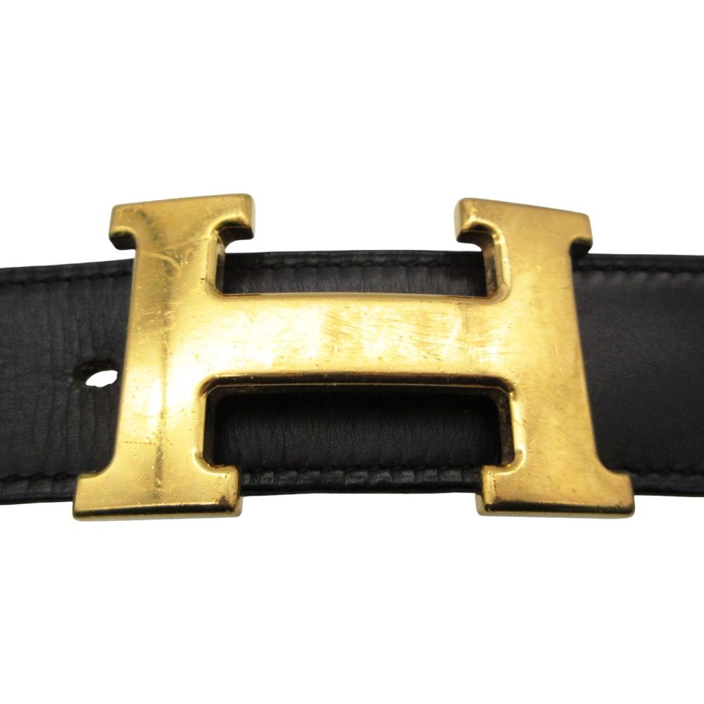 Hermes Belt Constance Reversible Logo Buckle Gold Black 95 — view 4
