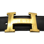 Hermes Belt Constance Reversible Logo Buckle Gold Black 95 — view 4