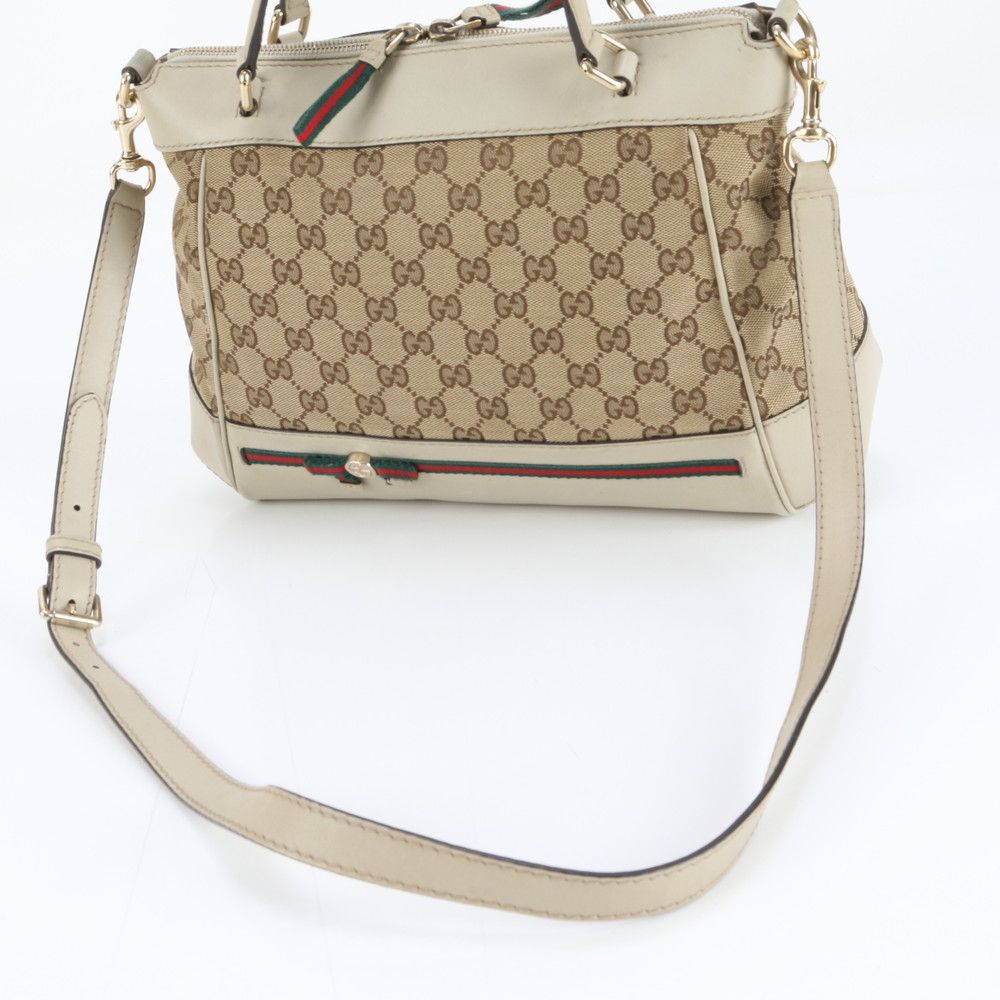 Gucci GG Canvas Sherry Mayfair Leather 2-Way Shoulder Bag Crossbody Tote — view 3