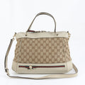 Gucci GG Canvas Sherry Mayfair Leather 2-Way Shoulder Bag Crossbody Tote