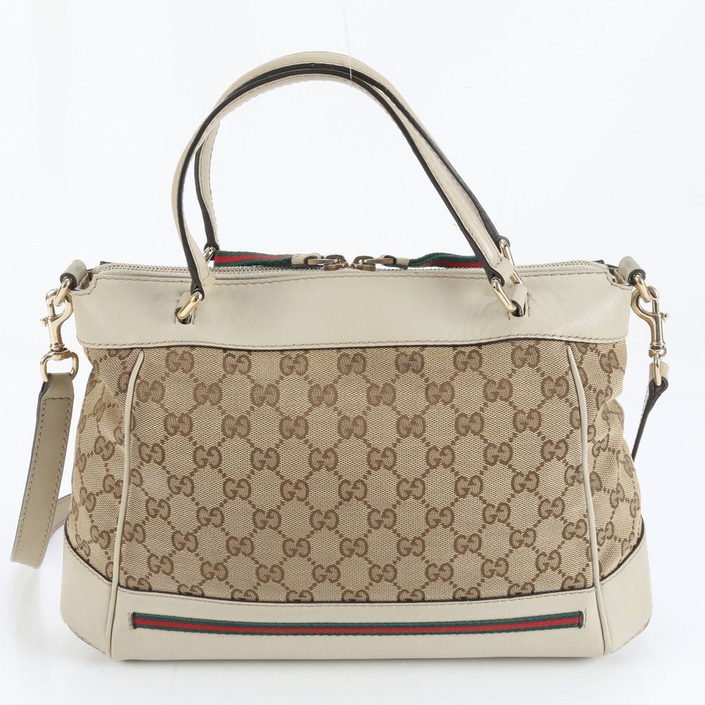 Gucci GG Canvas Sherry Mayfair Leather 2-Way Shoulder Bag Crossbody Tote — view 4