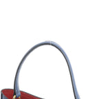 Prada Saffiano Leather Triangle Logo Blue Handbag Tote Bag — view 2
