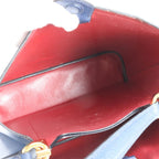 Prada Saffiano Leather Triangle Logo Blue Handbag Tote Bag — view 7
