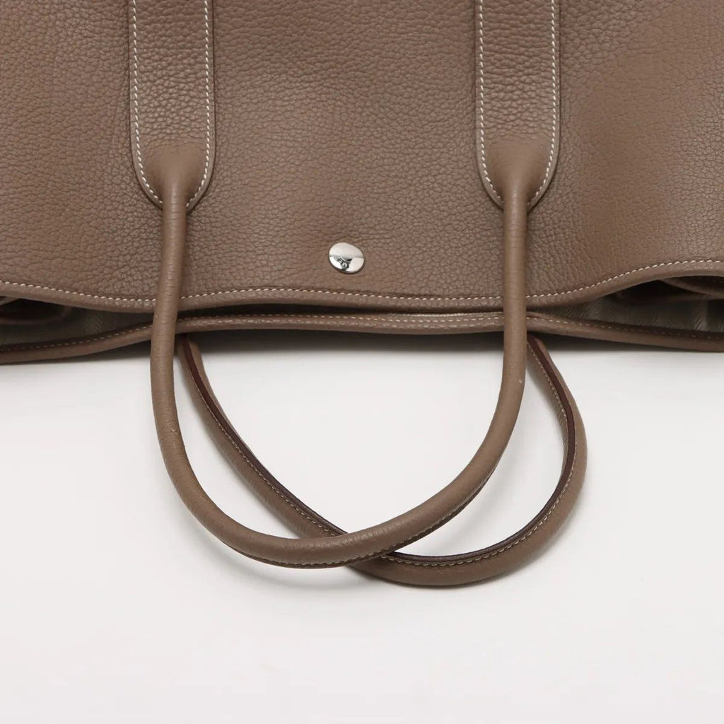 Hermes Construction Garden Party PM Negonda Etoupe Leather Tote Bag — view 5