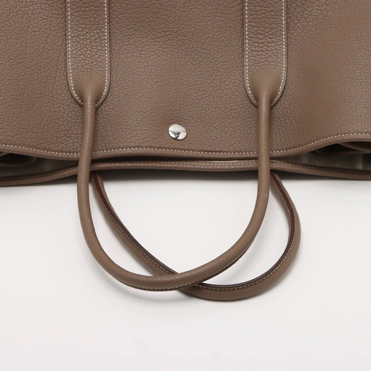 Hermes Construction Garden Party PM Negonda Etoupe Leather Tote Bag — view 5