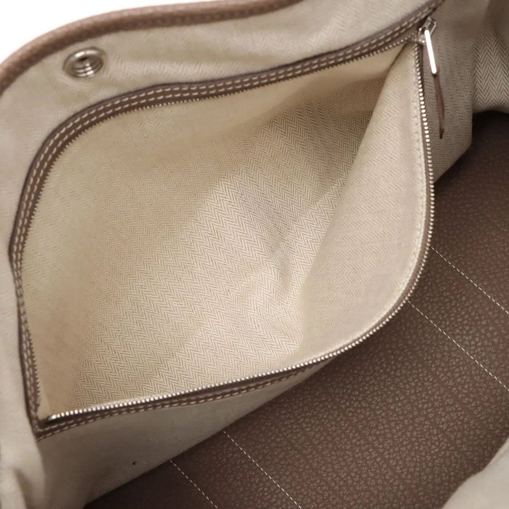 Hermes Construction Garden Party PM Negonda Etoupe Leather Tote Bag — view 8
