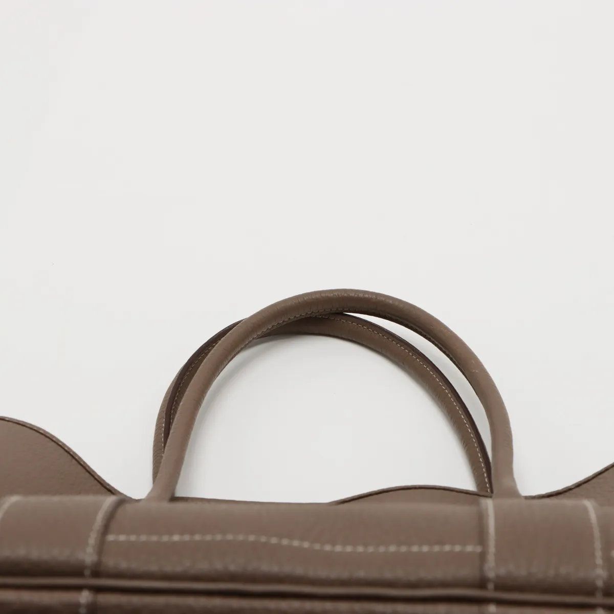Hermes Construction Garden Party PM Negonda Etoupe Leather Tote Bag — view 6