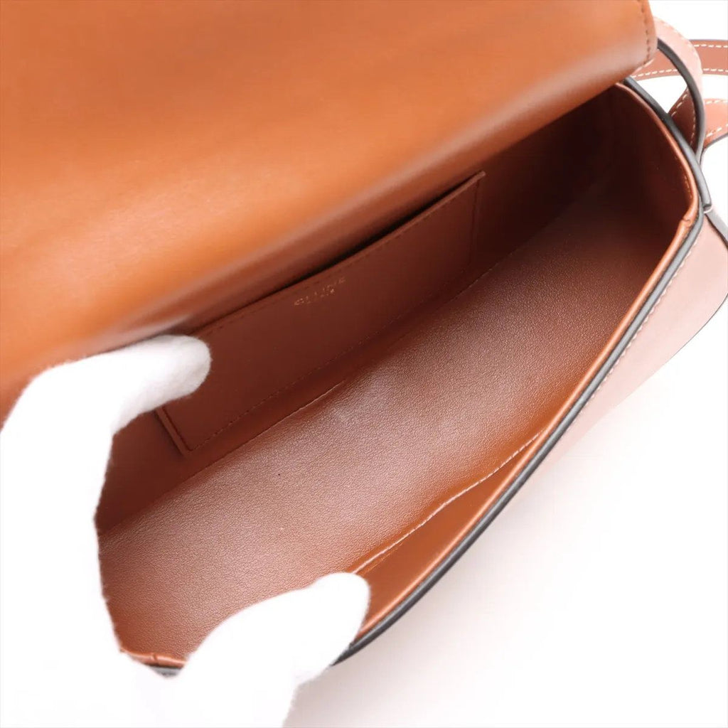Celine Tabu Clutch Leather 2-Way Shoulder Bag Crossbody Hand Brown — view 8
