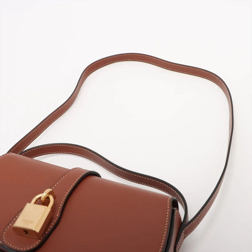 Celine Tabu Clutch Leather 2-Way Shoulder Bag Crossbody Hand Brown — view 7