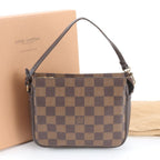 Louis Vuitton Damier Trousse Makeup Leather Handbag Tote Bag