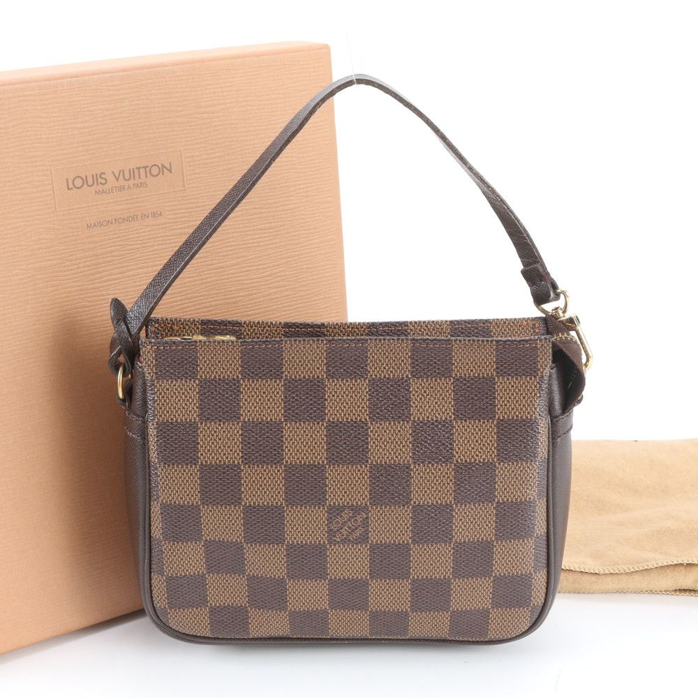 Louis Vuitton Damier Trousse Makeup Leather Handbag Tote Bag
