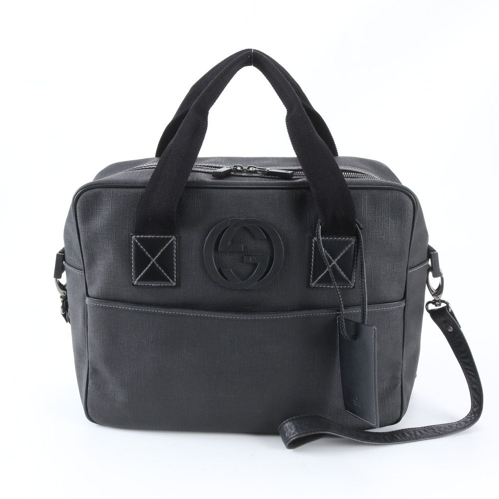 Gucci Interlocking Leather 2-Way Business Bag Crossbody Document Bag Shoulder