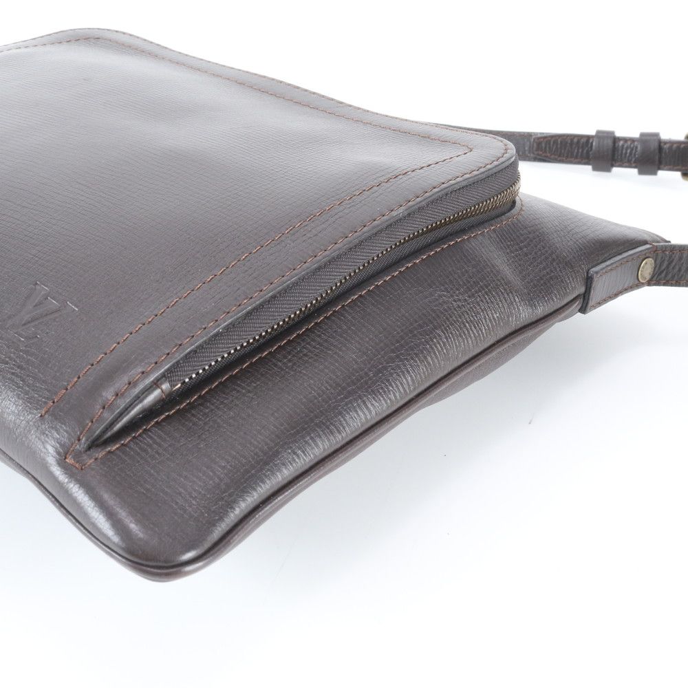 Louis Vuitton Utah Sac Plat Leather Shoulder Bag Messenger Brown — view 4