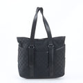 Gucci GG Canvas Leather Tote Bag Shoulder Business Document Black