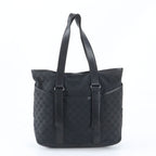 Gucci GG Canvas Leather Tote Bag Shoulder Business Document Black