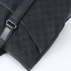 Gucci GG Canvas Leather Tote Bag Shoulder Business Document Black — view 8