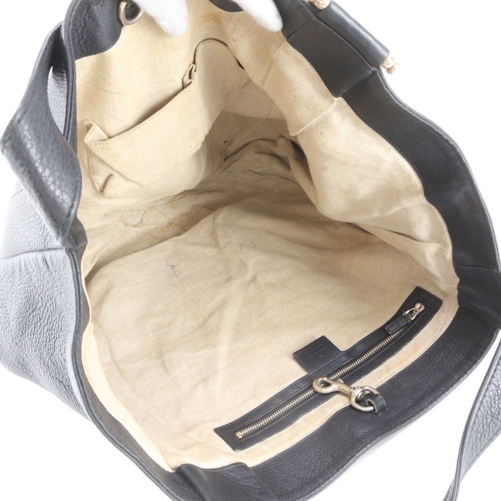 Gucci Greenwich Leather Tote Bag Shoulder Hand Black — view 7