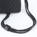 Gucci GG Canvas Leather Shoulder Bag Crossbody Messenger Black — view 2