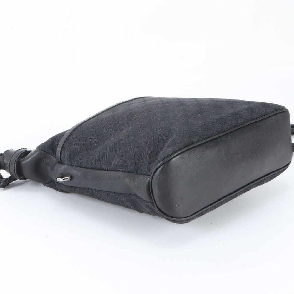 Gucci GG Canvas Leather Shoulder Bag Crossbody Messenger Black — view 5