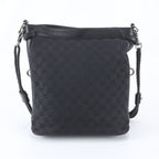 Gucci GG Canvas Leather Shoulder Bag Crossbody Messenger Black — view 3