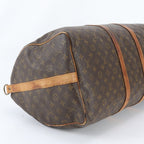 Louis Vuitton Monogram Keepall 55 Leather Boston Bag Tote Carry — view 5