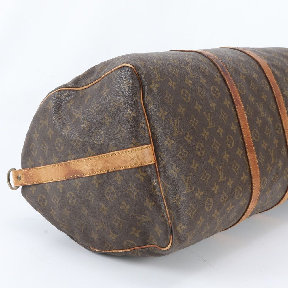 Louis Vuitton Monogram Keepall 55 Leather Boston Bag Tote Carry — view 5