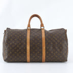 Louis Vuitton Monogram Keepall 55 Leather Boston Bag Tote Carry — view 3