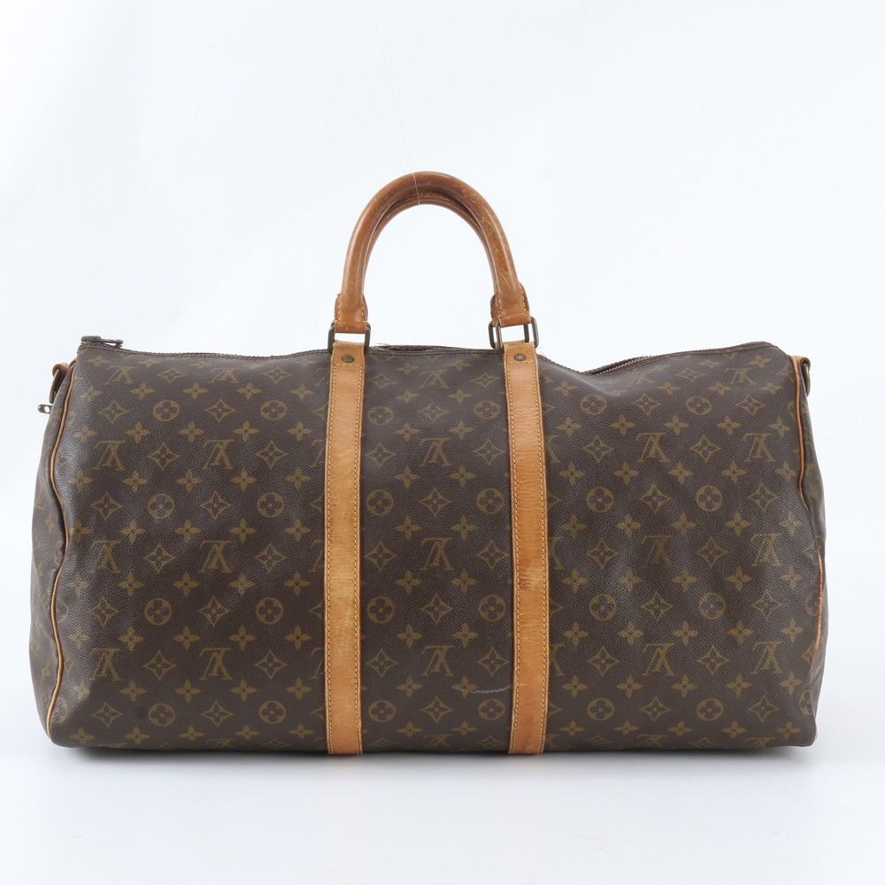 Louis Vuitton Monogram Keepall 55 Leather Boston Bag Tote Carry — view 3