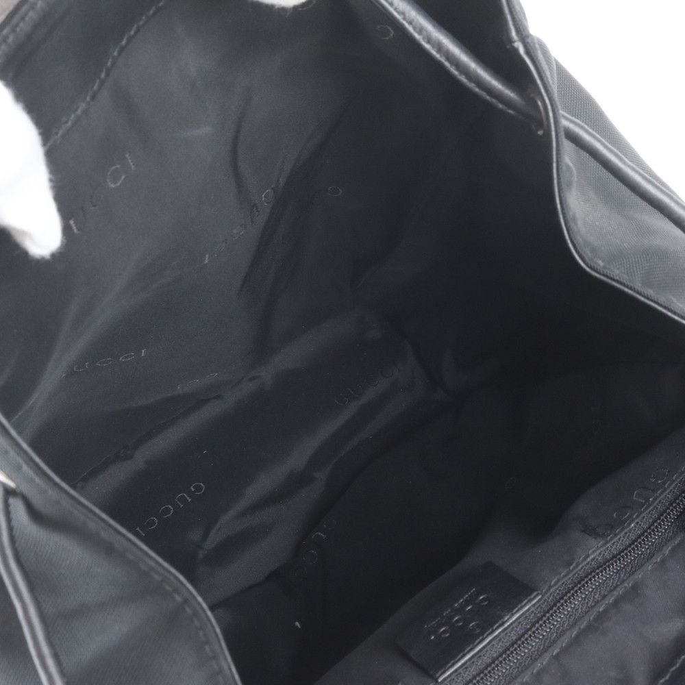 Gucci 003 Leather Nylon Backpack Shoulder Bag Black — view 7