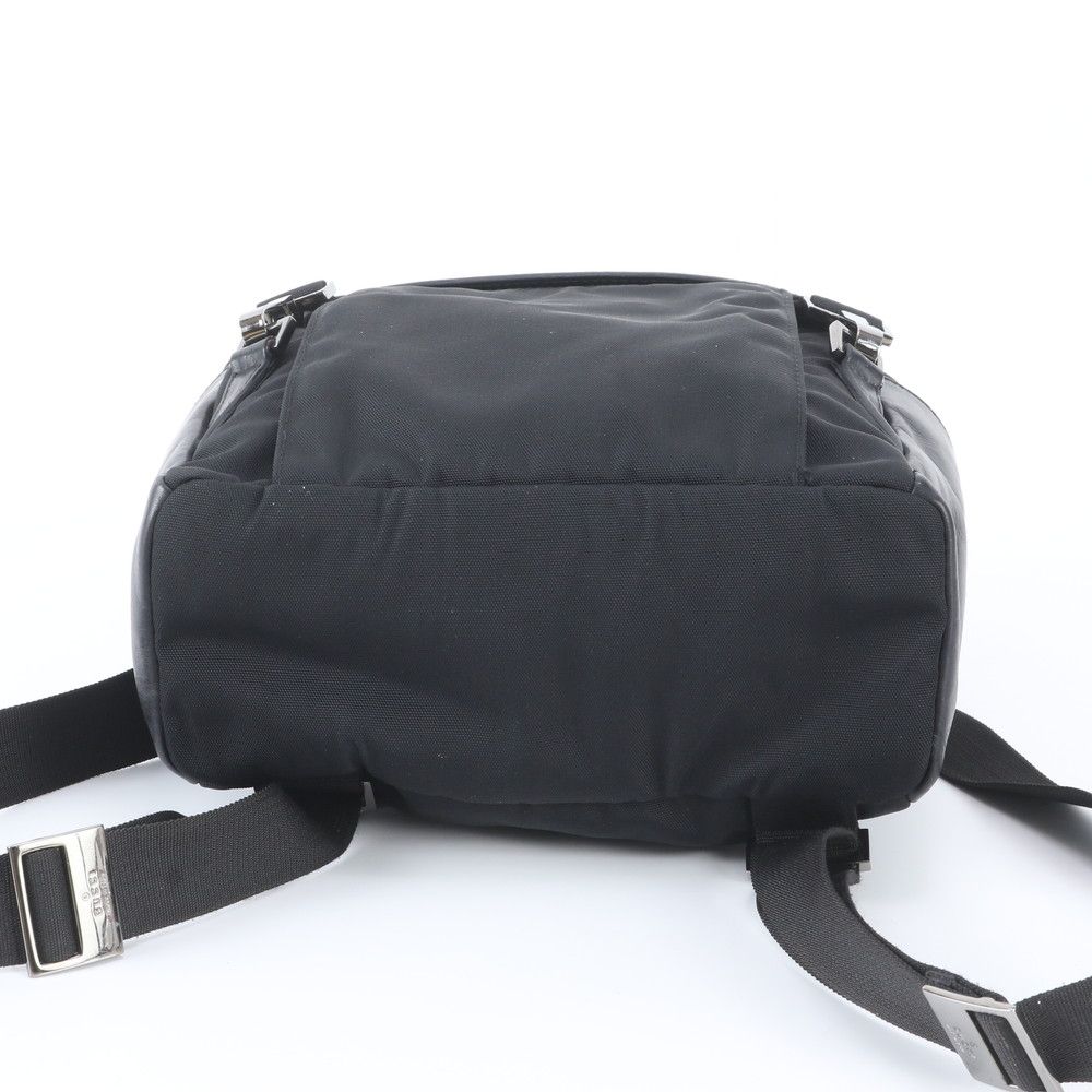 Gucci 003 Leather Nylon Backpack Shoulder Bag Black — view 6
