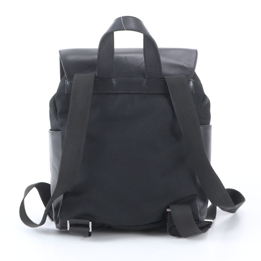 Gucci 003 Leather Nylon Backpack Shoulder Bag Black — view 3