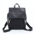 Gucci 003 Leather Nylon Backpack Shoulder Bag Black