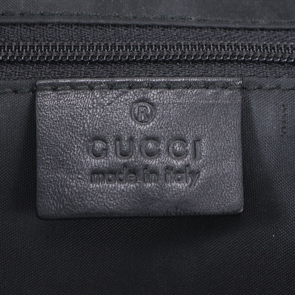 Gucci 003 Leather Nylon Backpack Shoulder Bag Black — view 8